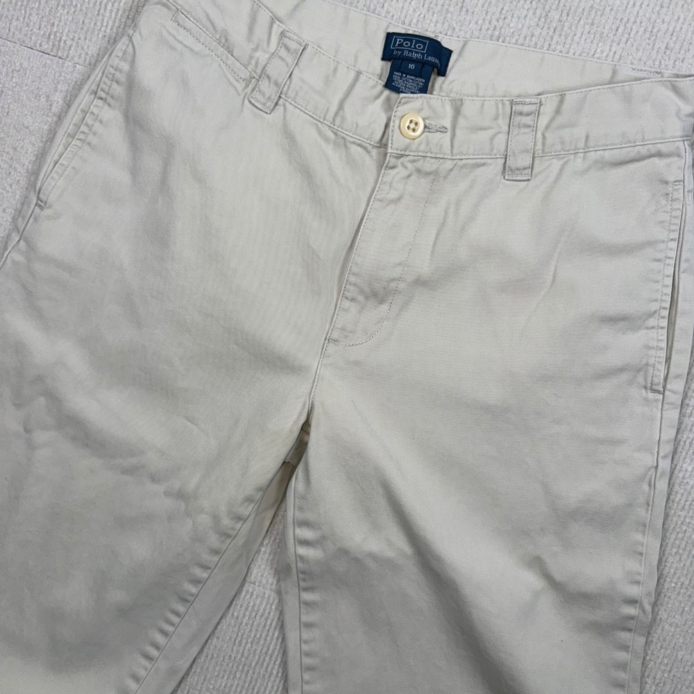 Polo Ralph Lauren Chino Pants Boys 16‎ Tan Straight Leg Cotton Twill Classic